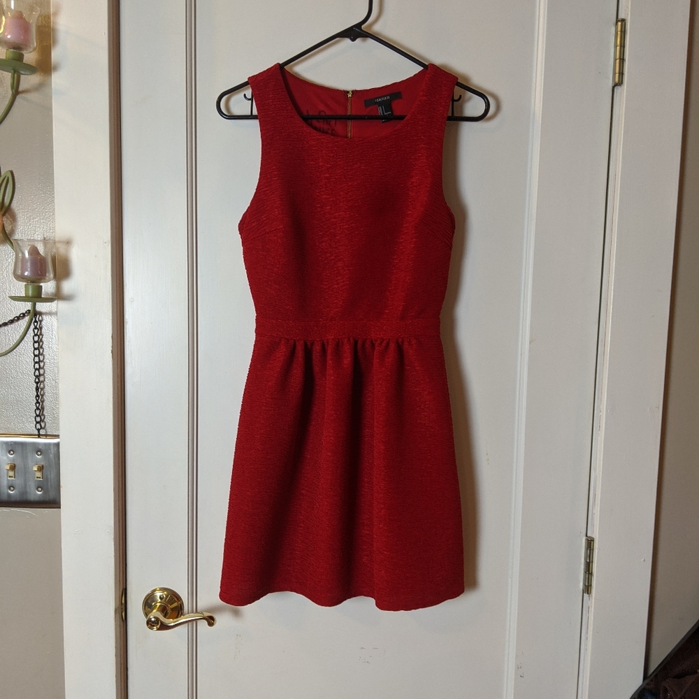 Red above the knee dress